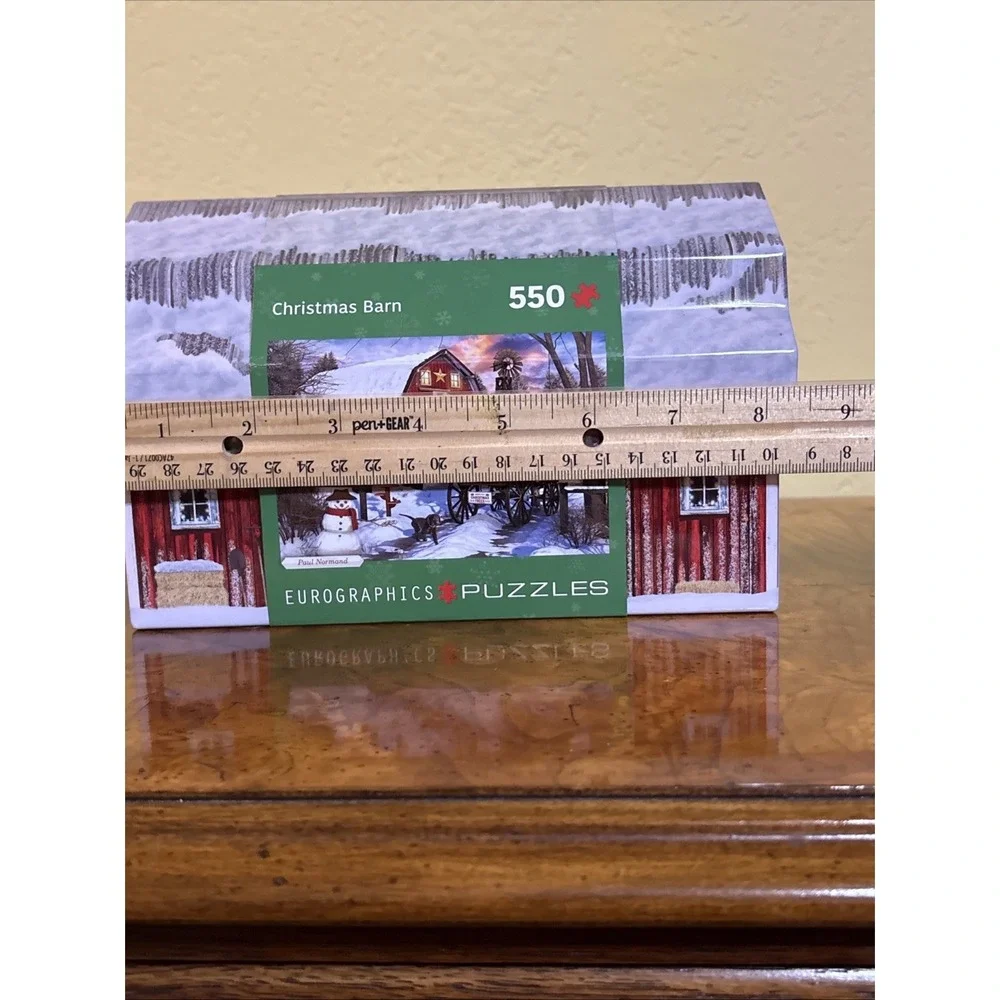 Eurographics Christmas Barn Puzzle 550 Pieces Collectible Tin